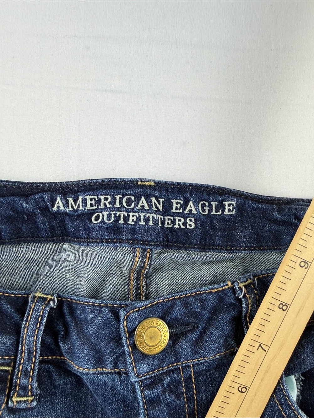 American Eagle Super Stretch Skinny Jeggings Women's Size 8 Long Low Rise - Picture 5 of 10